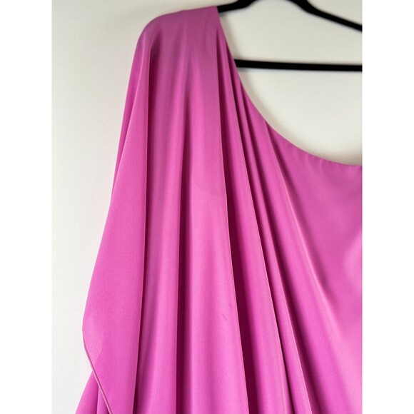 NEW Show Me Your MuMu Women Dress Pink Trish Mini One Shoulder Batwing Draped XL - Picture 9 of 10